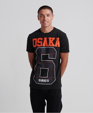 Superdry Osaka Férfi Pólók Fekete | EAWPH7143